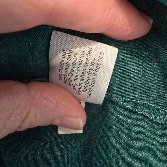 Lane Bryant Polka Dot Long Sleeve T-Shirt - Green with Gold Dots - Picture 5 of 6